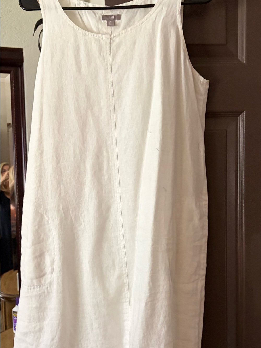 J. Jill White Sleeveless Linen Shift Dress - Picture 4 of 4